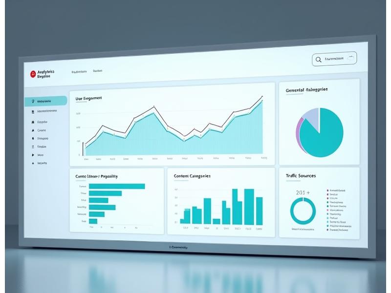 Dashboard analitica con grafici a torta e linee che mostrano il traffico e l'engagement degli utenti