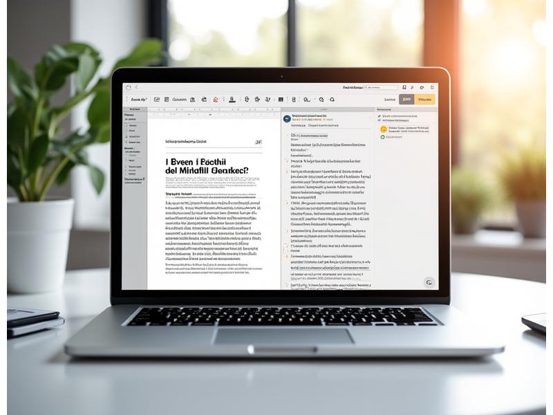 Interfaccia di un editor di testo avanzato con anteprima in tempo reale su desktop