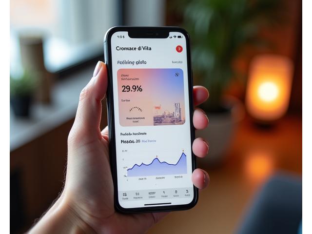 Screenshot di un'applicazione mobile con grafici di attività, obiettivi di fitness e consigli di benessere